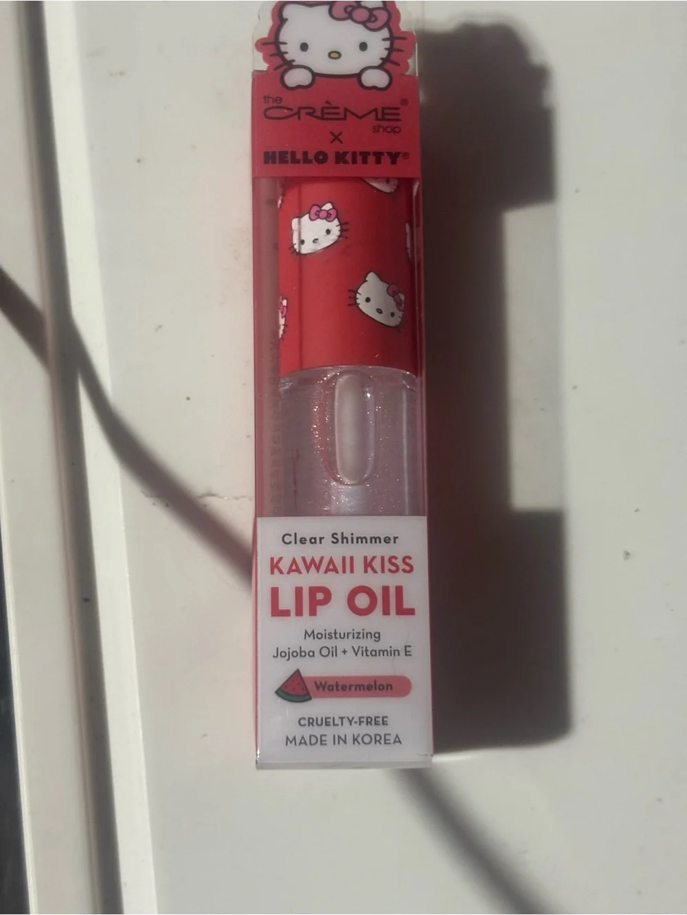 Hello Kitty Kawaii Kiss Lip Oil - Red Packaging & Clear Shimmer